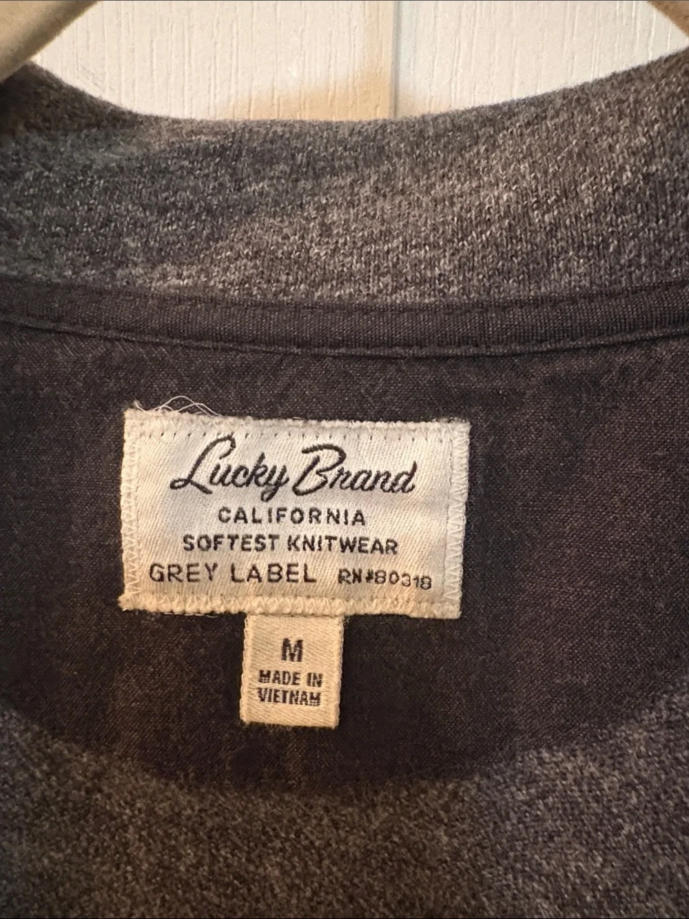 Lucky Brand Dark Heather Gray Knit Sweatshirt